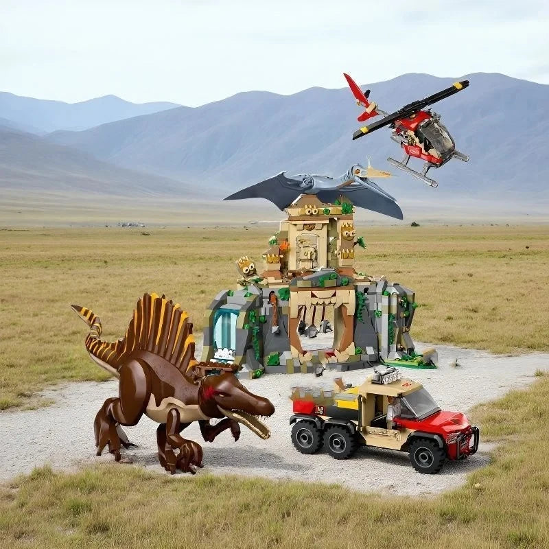 Spinosaurus and Fengshen Pterodactyl Aerial Mission Creative Series Model  Boys' Educational Dinosaur Puzzle Toy Gift Decoration
