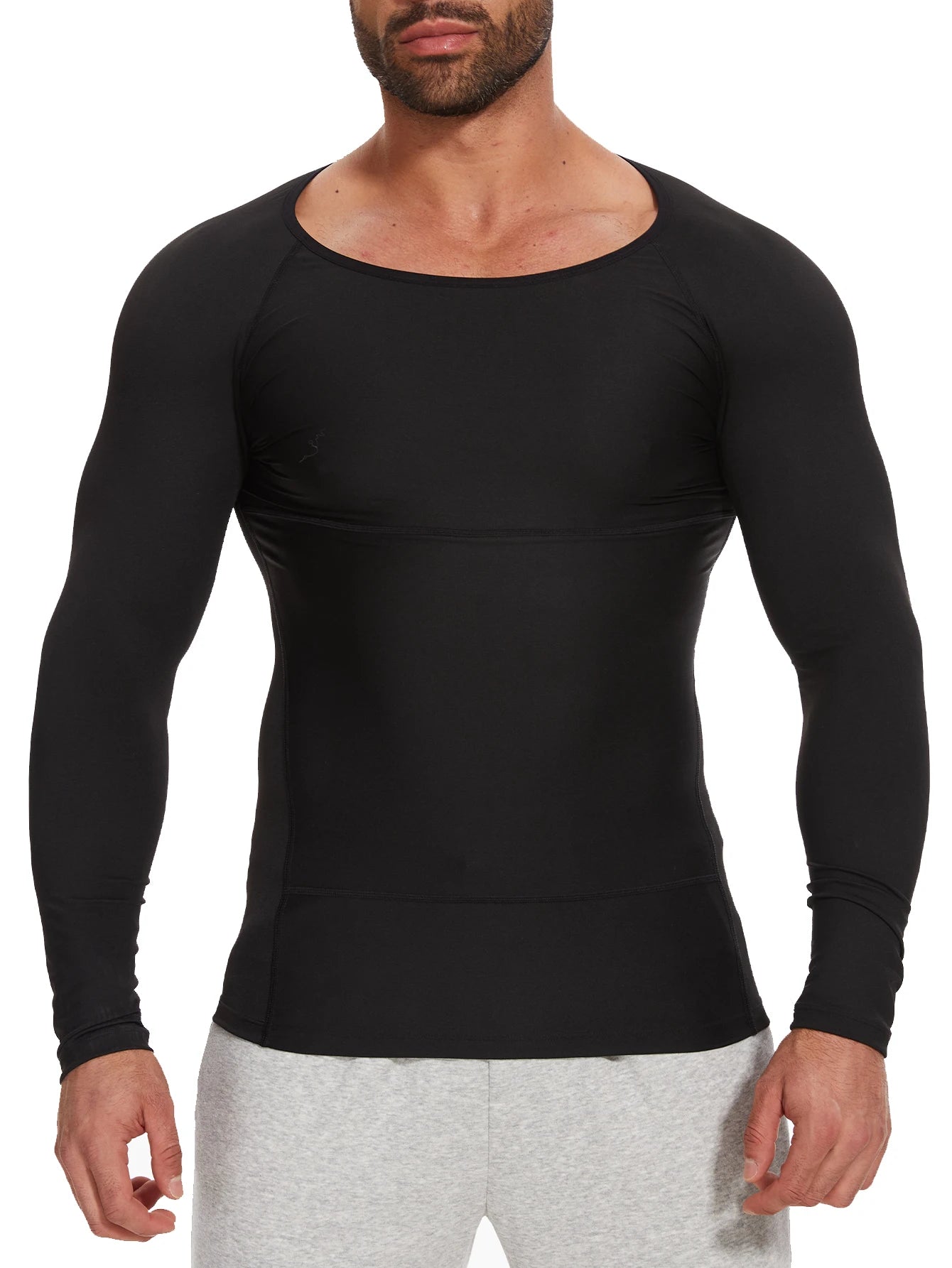 Long Sleeved Shapewear for Men Slimming Body Shaper Top Belly Reducing Fat Burning Loss Weight Waist Trainer Sweat Corset 2024