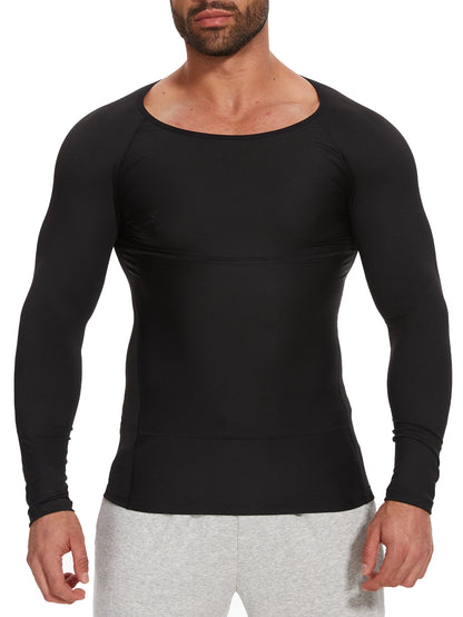 Long Sleeved Shapewear for Men Slimming Body Shaper Top Belly Reducing Fat Burning Loss Weight Waist Trainer Sweat Corset 2024