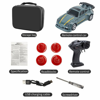 New 4WD 2.4GHZ RC Simulation Mini Drift Car Palm Racing Model Desk Toys 1/64 Scale Remote Control Car Gift for Children Boys.