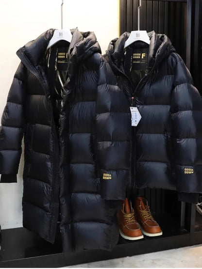 Winter Mens Down Coat Windproof Waterproof Outside Casual Outerwear Zip High Street Fashion Men Warm Hooded Windbreaker Jacket
