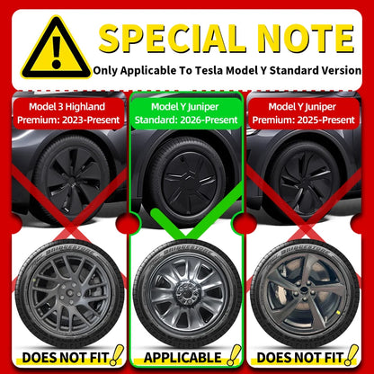 4PCS for Tesla Model Y 2026 Standard 18 Hub Caps, Full Rim Covers Replacement Wheel Cover Accessories for Standard Edition