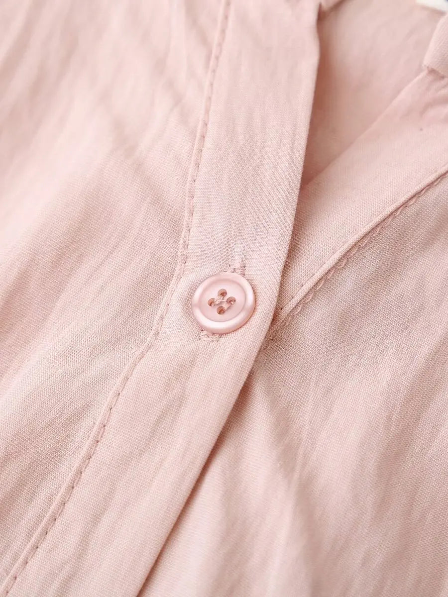 Slimming Short Sleeve Shirt for plus Size Women Stylish French Style Loose Fit Summer Top Single Button Closure Regular Length