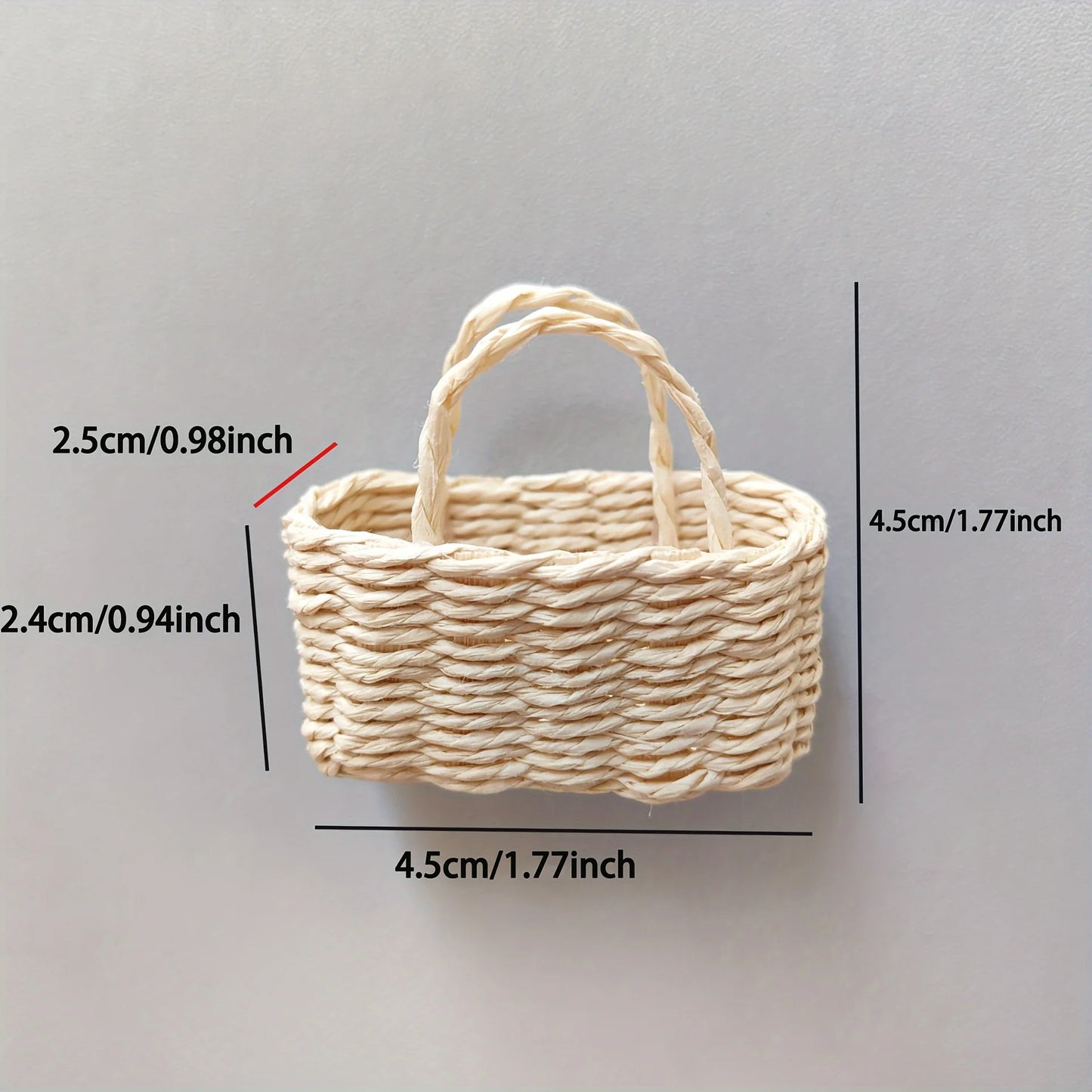 Miniature Basket Handmade Mini Wicker Basket Woven Paper Rattan Basket Dollhouse Ornament Accessories Decoration Easter