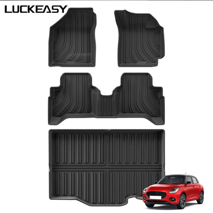 Right Drive for Suzuki Swift 2016-2024 Fuel Floor Mats Trunk Pad Cargo Liner TPE Waterproof Protective Car Inteiror Accessories