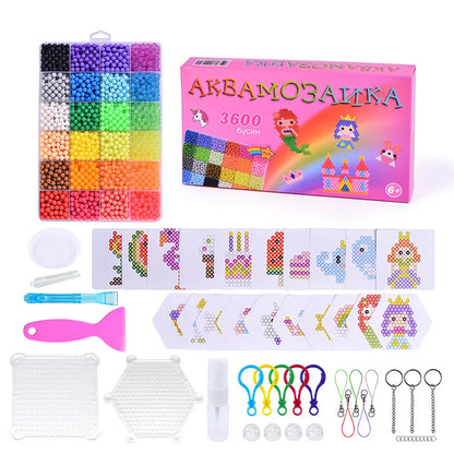 DIY Water Fuse Beads Kit, Magic Spray Beads Set for Kids, Educational Craft Toy with Accessories