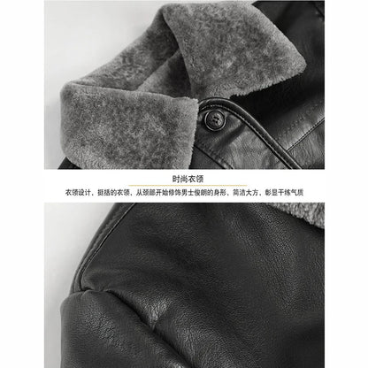 Male Leather Jacket Man Black/Brown Natural Leather And Fur Jacket Men Winter Add Fleece Coats Man Sheepskin Jacket Coats New