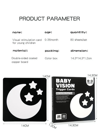 Black and red visual early education card for newborns, visual stimulation of color cognition, flashing new children's early edu