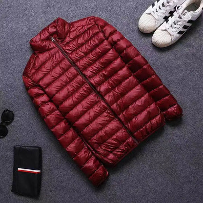 Lightweight Casual Hooded down Jacket Short Pure Color Men's Cotton Coat Warm Stylish Slim Fit Regular Length Spring Season