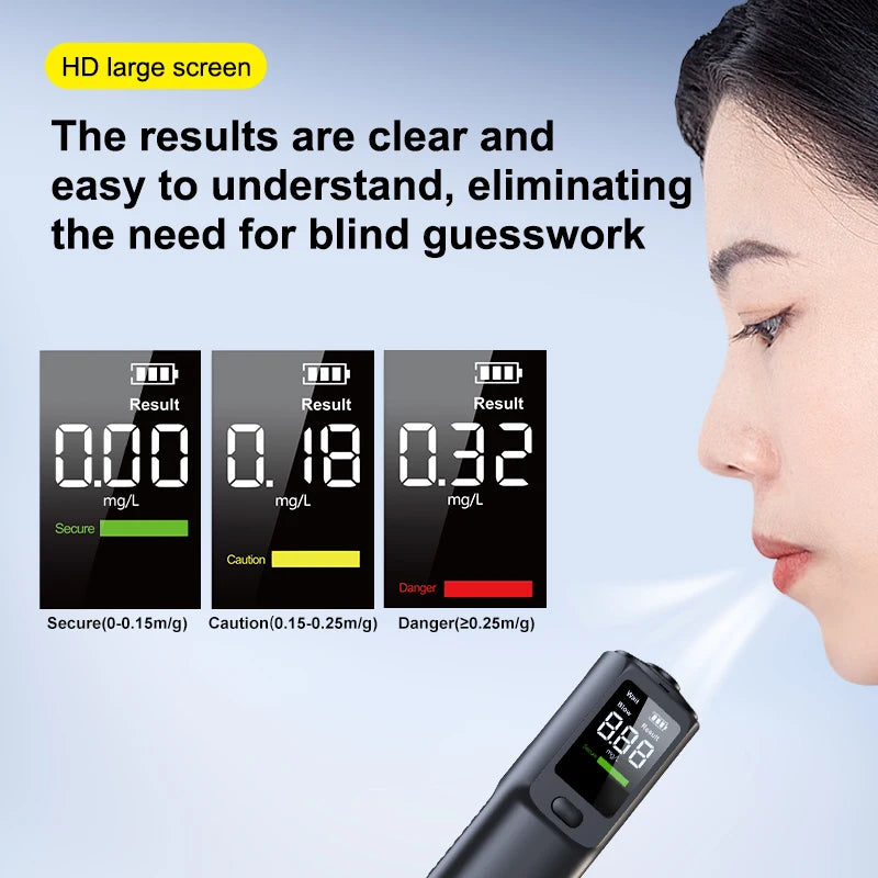 Portable Alcohol Tester Non-Contact with Voice broadcast LED Display Breathalyzer Alcohol Test Tools Automatic Alcohol Tester