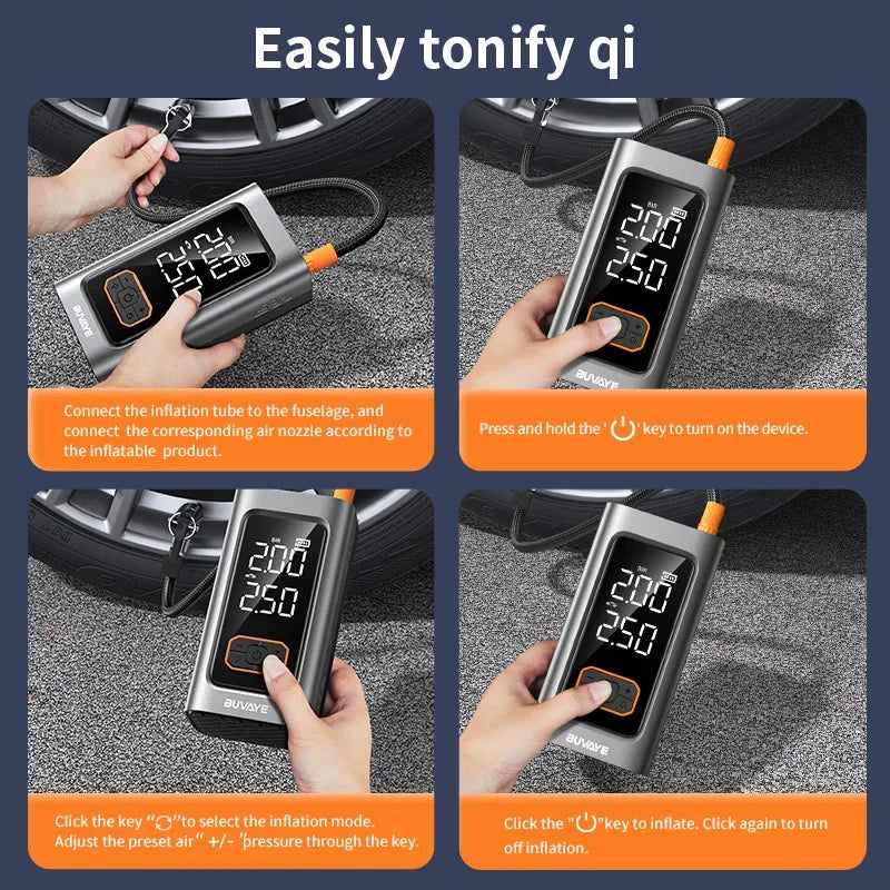 BUVAYE 12V Car Jump Starter Portable Battery Booster Emergency Auto Starting Device Power Bank for Gas Diesel Vehicles EV‌