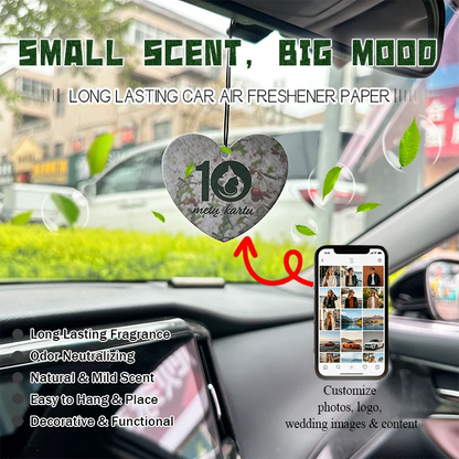 30 Personalized Car Air Freshener Cards, Available in Various Scents, with Long-Lasting Fragrance, Can Be Customized with Company Logos/Wedding Invitation Cards/Holiday Gifts