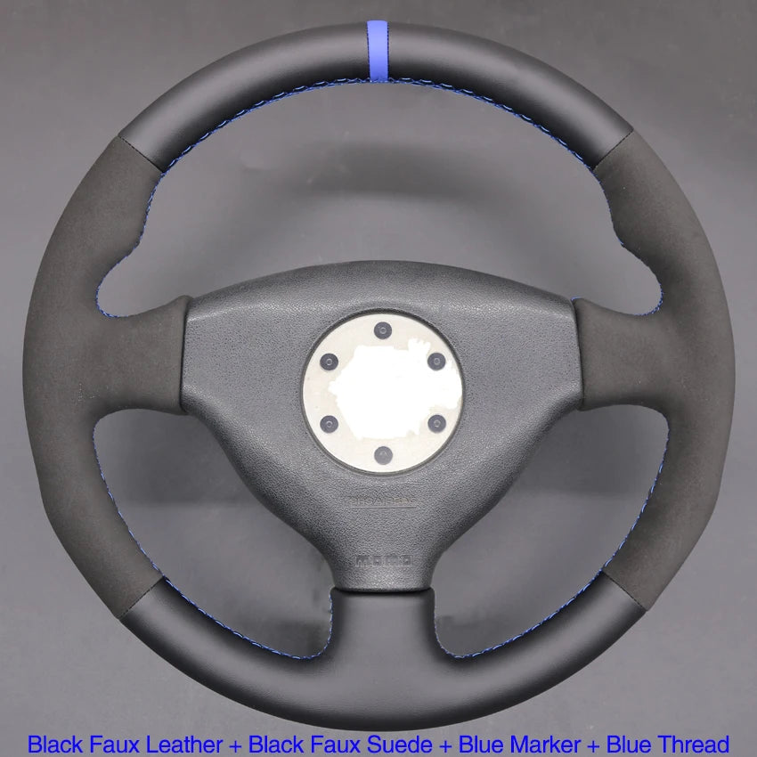 Black Faux Leather Car Steering Wheel Cover for Mitsubishi Lancer Evolution EVO VI 6 V 5 IV 4 1996-2000