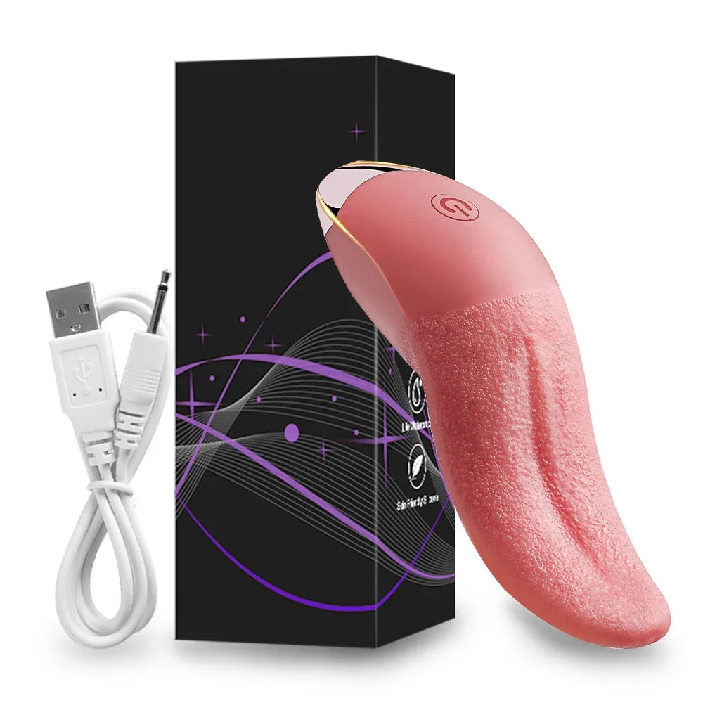 Realistic Licking Tongue Rose Vibrator for Women Nipples Clitoral Stimulation Vibrators Sex Toys for Adult Female Couples 18+