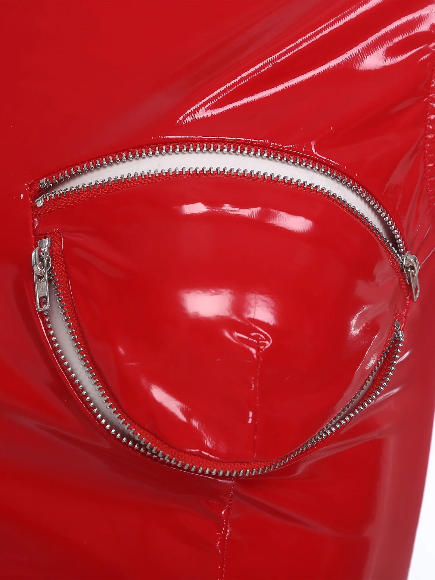 Womens Shiny PU Leather Front Zipper Crop Top Wet Look Crew Neck Sleeveless Back Zipper Slim Fit Tank Top Rave Party Blouse