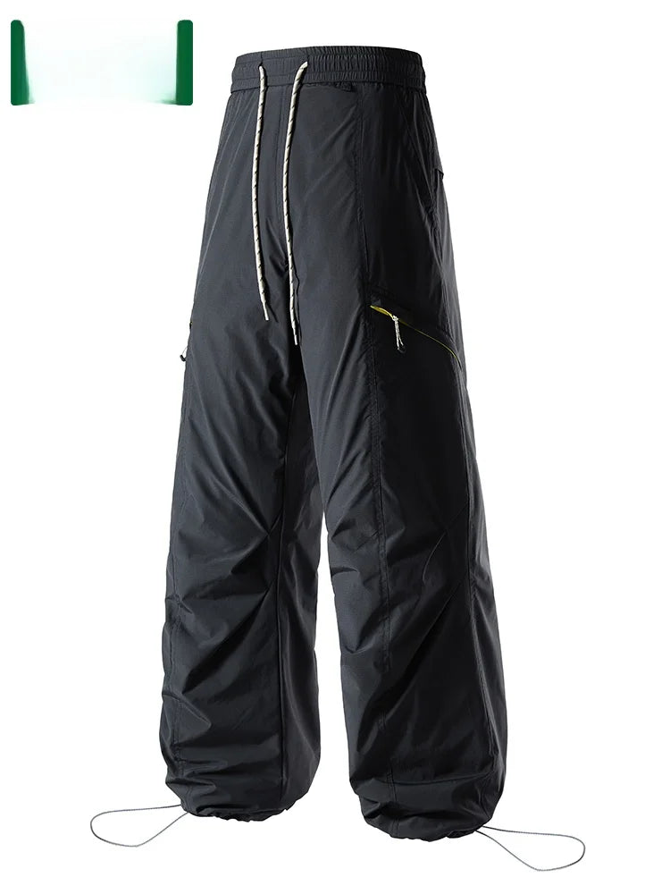 Thickened Duck down Men's Trousers Autumn Winter Warmth Workwear Loose Fit 90 White Duck down Filling Windproof Pants