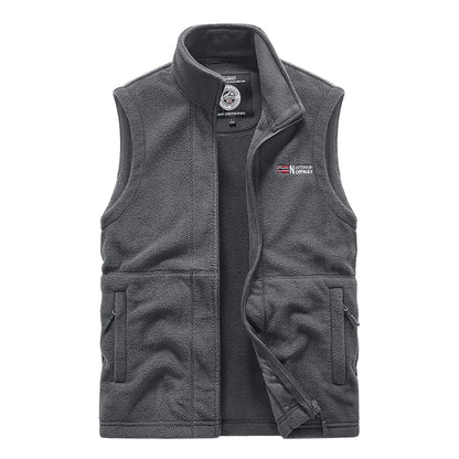 Outerwear Polar Fleece Vest Men Autumn Winter Solid Color Thicken Warm Vests Man Outdoor Casual Fashion Hiking Sportswear Male