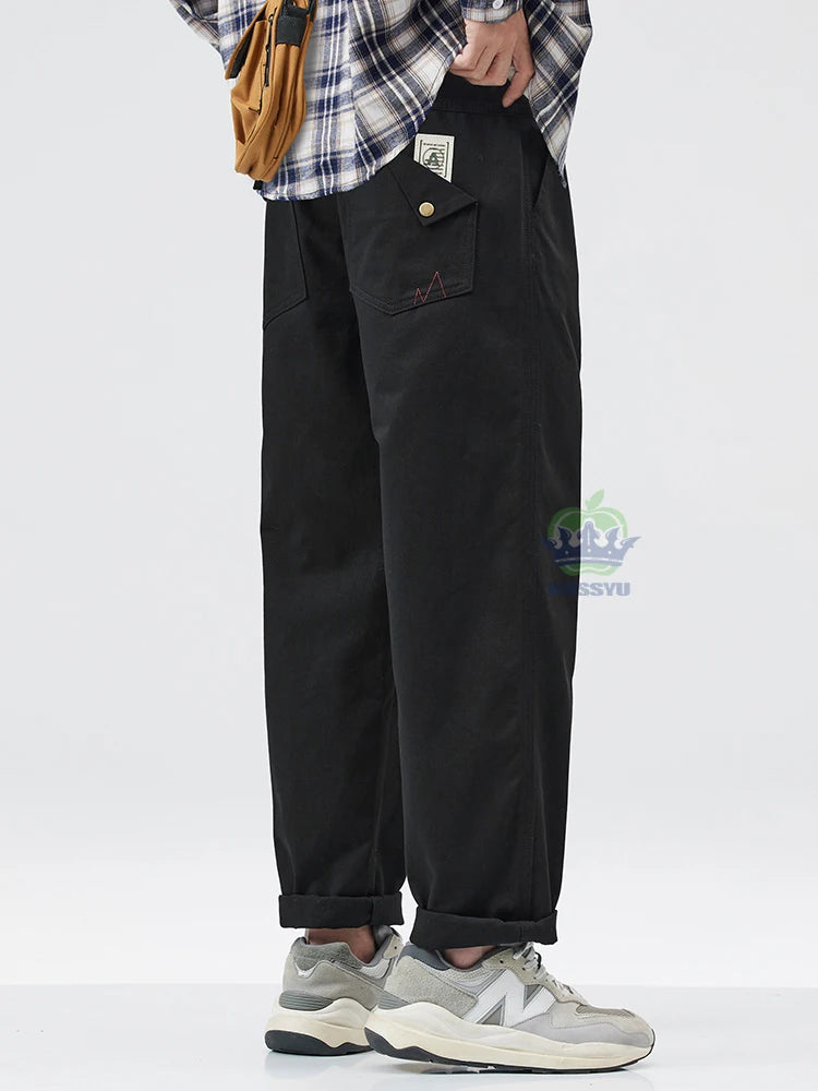 High Quality Autumn Winter 100% Cotton Cargo Pants Men Thick Work Overalls Straight Joggers INS Y2K Casual Trousers Male Brand