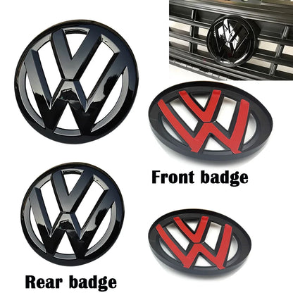 2pcs ABS Car Front Grill Emblem Rear Trunk Badge Logo for Volkswagen VW Golf 6 7 7.5 8 MK6 MK7 MK8 Sticker Emblem