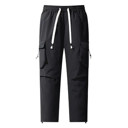 Men's Winter Windproof Waterproof Durable 90% White Duck down Thermal Outdoor Workwear Ski Pants Fashionable Straight Leg Tro...