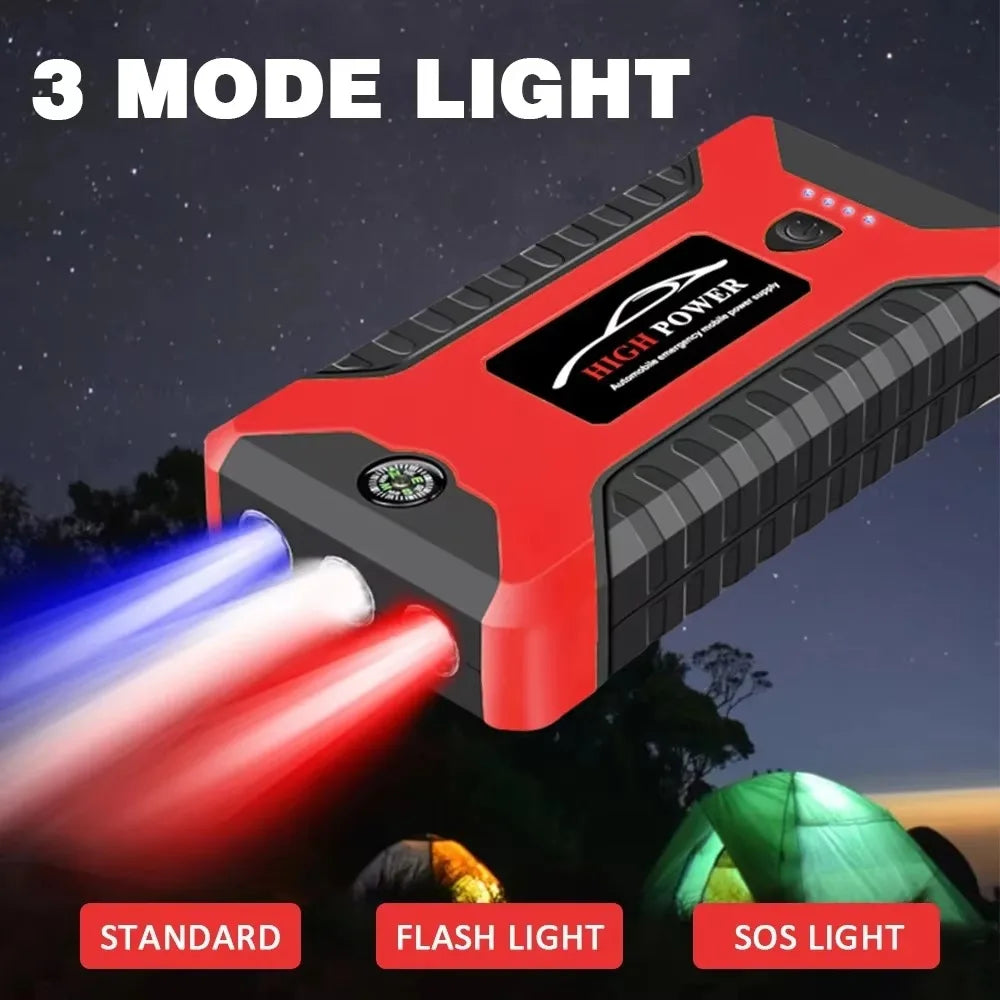 4 In 1 600A Jump Starter Power Bank 5400mAh  Air Compressor Tire Pump Portable Charger Car Booster Starting Device