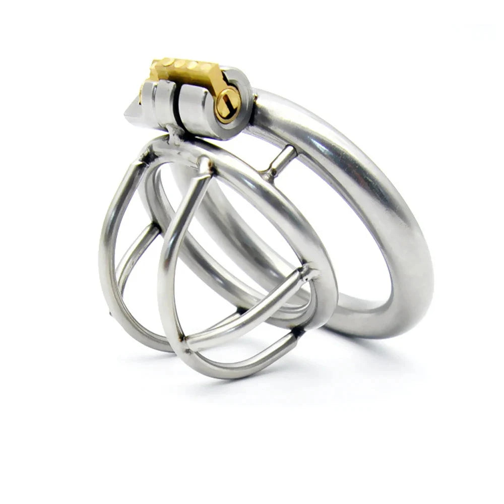 Small Penis Lock Male Steel Cock Cage Chastity Device Penis Ring Erotic Metal Bondage Husband Loyalty Sex Toys For Men