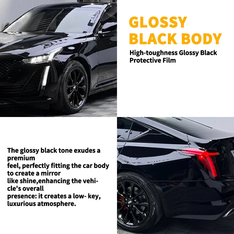 Super Glossy Black PPF Car Wrap Vinyl Film Self-Adhesive Sticker Car wrapping Film Vinyl Roll With Air release