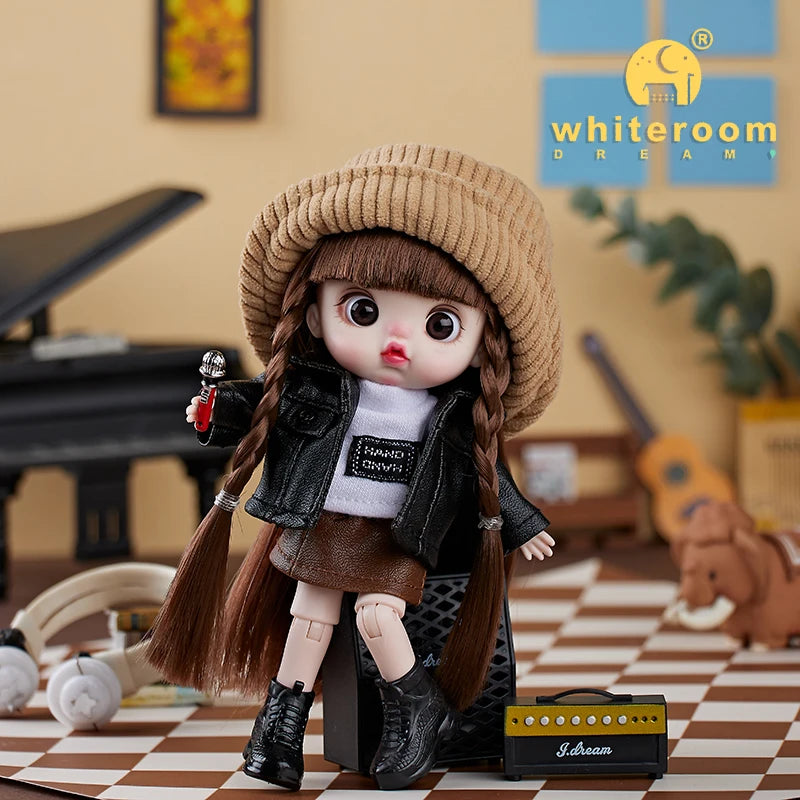 13cm Bjd Doll Trendy Collectible Toy Four Series Styles Changeable Outfit Phone Backpack Pendant Free Dopamine Color Lanyard Mul