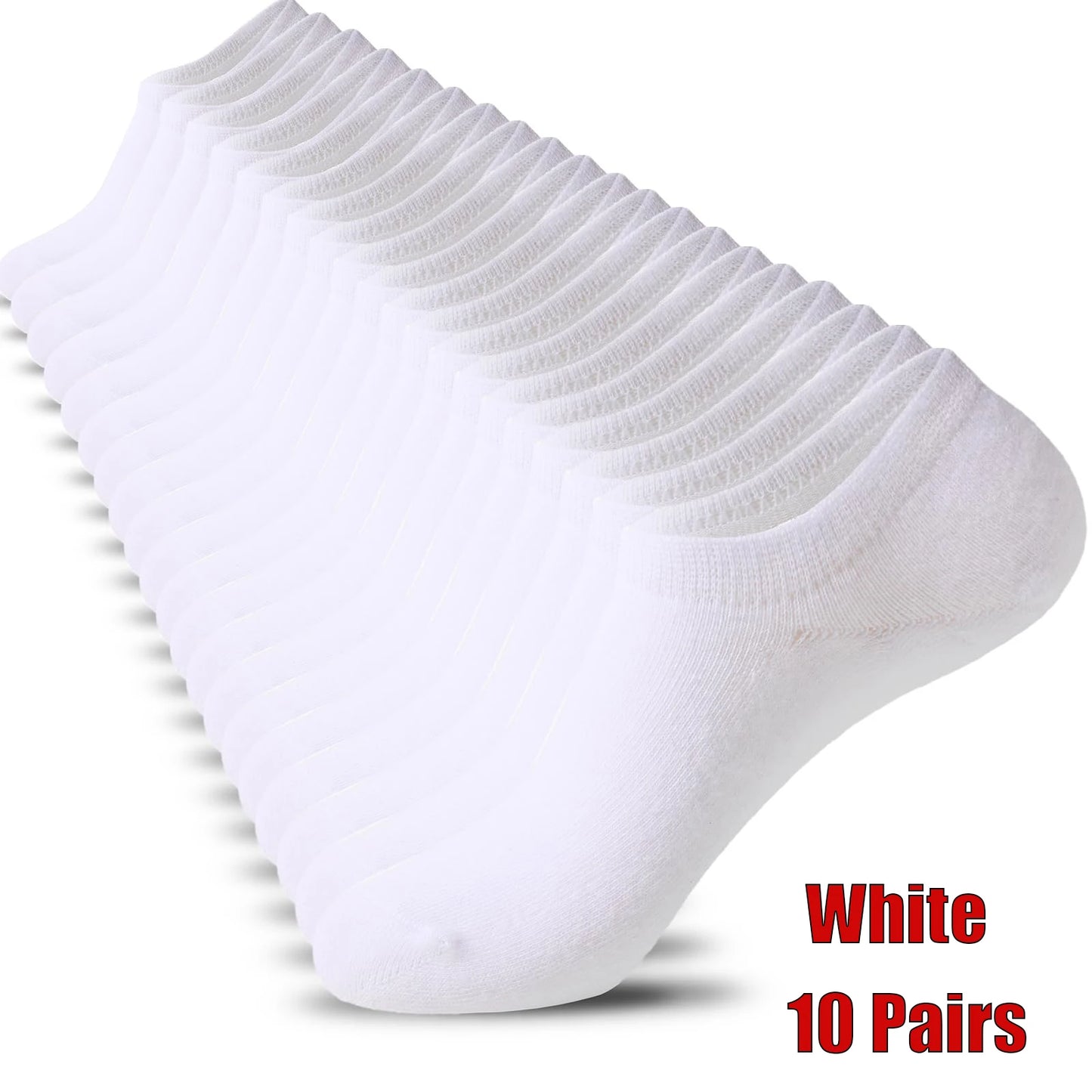 10/20 Pairs Womens and Mens Non Slip Ankle Socks Low Cut Invisible Liner Ankle Socks Cotton Breathable No-Show Sport Socks
