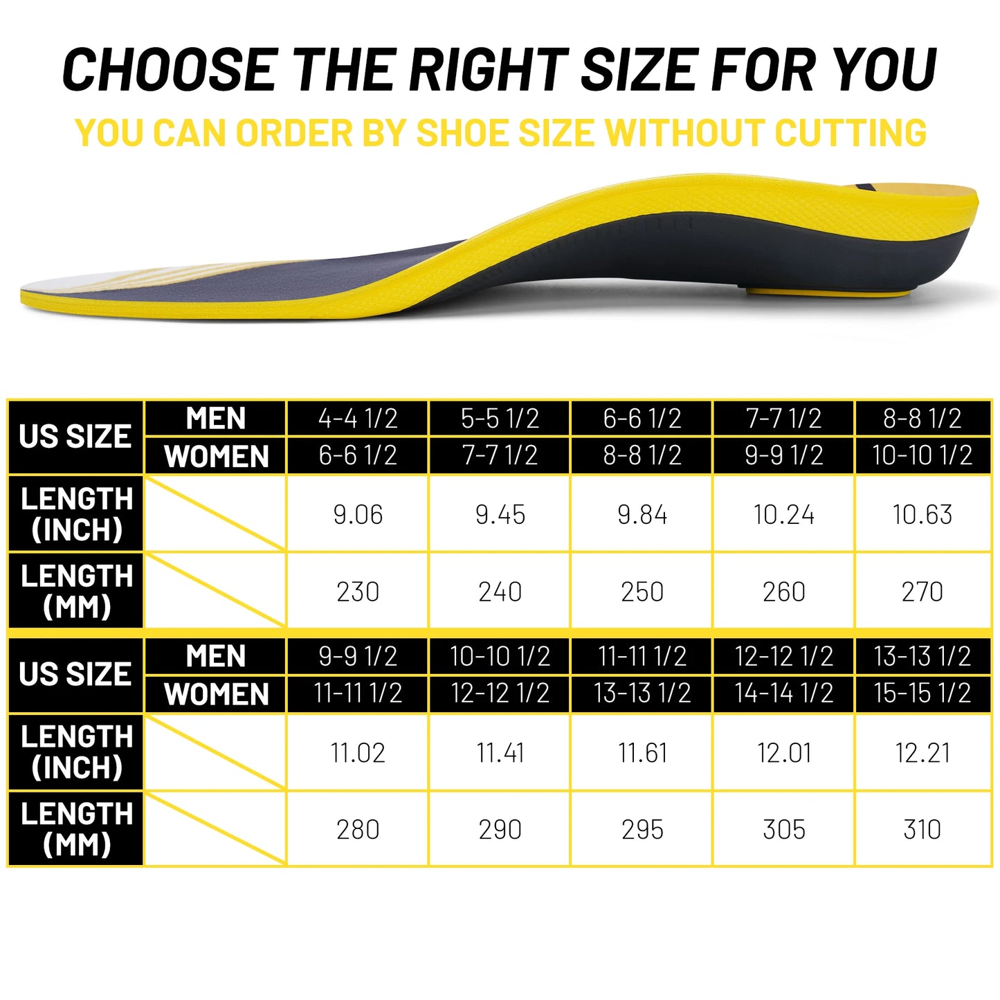Orthopedic Insole Plantar Fasciitis Relief Flat Foot High Arch Support Men Women Work Orthotic Insert Sport Shoe Sneaker Insole