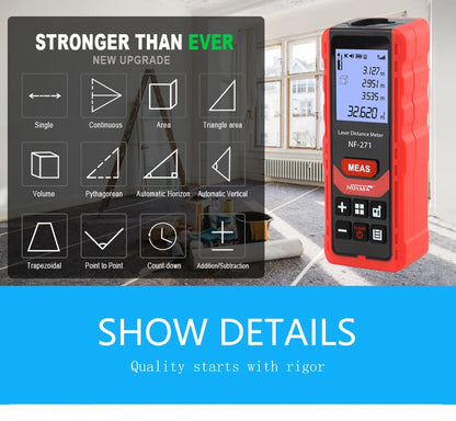 Noyafa NF-271 Laser Distance Meter 40M 80M Rangefinder Tape Range Finder Measure Device Digital Ruler Test Tool