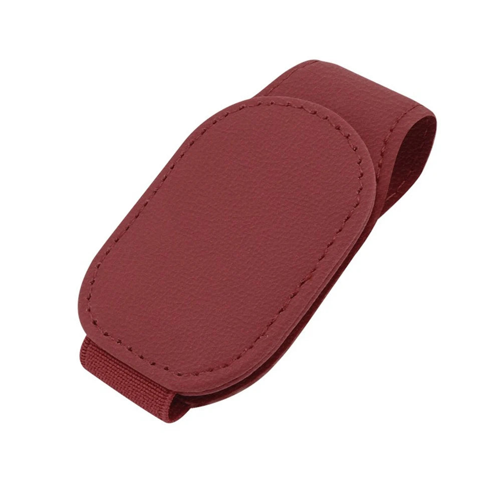 Magnetic Leather Eyeglass Hanger Clip Universal Car Sunglasses Holder Magnetic Eyeglass Hanger Clip For Cars Ticket Card Clip