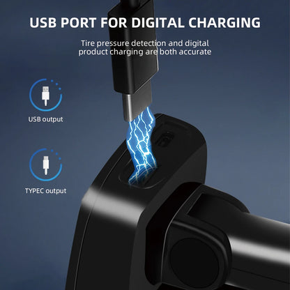 Wireless TPMS Cigarette Lighter Tire Pressure Monitor Tire Temperature Tire Pressure 4 Wheels with USB Output Safety Monitor