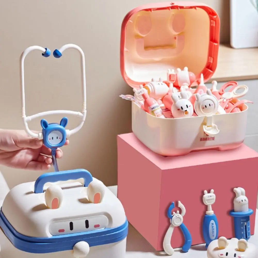 Simulation Dentist Box Doctor Pretend Role Play Kit Educational Game Role-playing Games Kid Stethoscope Doctor Set Blue/Pink