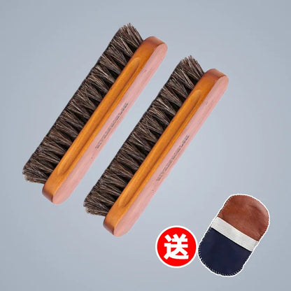 Soft Bristle Horse Hair Brush Shoe Cleaner Stain Remover for Velvet Matte Leather Dusting And Polishing