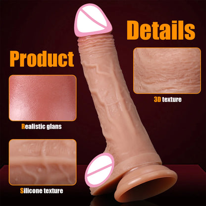 Realistic Dildo Telescopic Vibrator Artificial Penis Female Masturbation G-spot Vaginal Massager Big Dick Sex Toys For Women 18+
