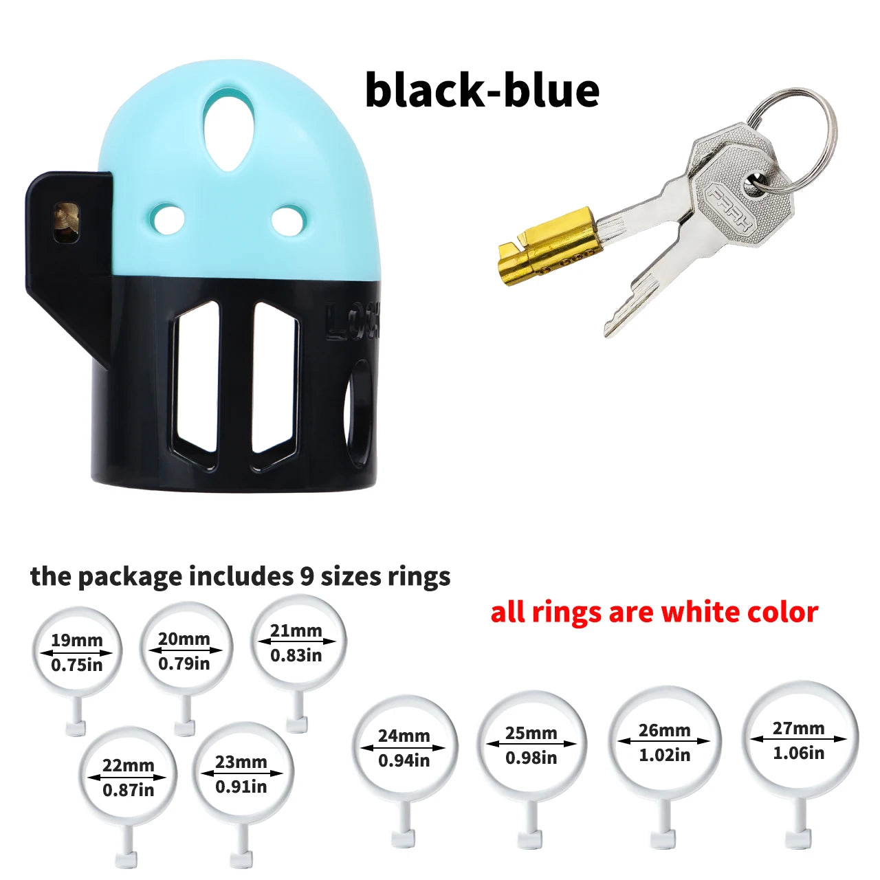 FRRK ABS Mixed Color Male Chastity Cage Lightweight Breathable Hollow Straight Plastic Cock Lock No Base Rings Ergonomic Design