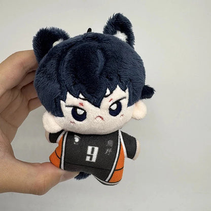 10cm Anime Action Figures Haikyuu Plush Toy Hinata Shoyo Keychain Tobio Kageyama Yu Nishinoya Bag Pendant Volleyball Fans Doll