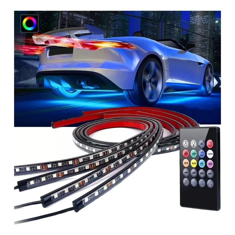 Waterproof Flexible LED Strip Light RGB Underbody Neon Light Auto Decorative Atmosphere Lamp