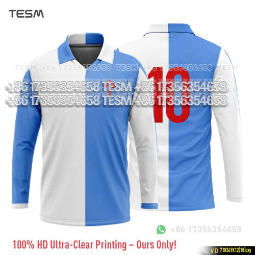 TESM Summer Men Long Sleeve 3D Printed Polo Shirt V-Neck Sports T-Shirt  Team Sports Training Shirts