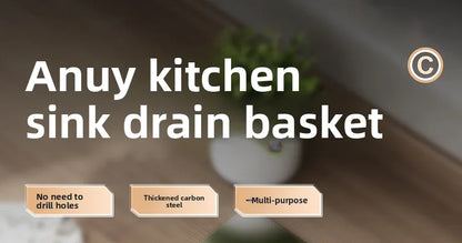 Kitchen Carbon Steel Sink Drain Rack No-Punching Wall Mounted Corner Dishcloth Storage Rack Waterproof Space Saving