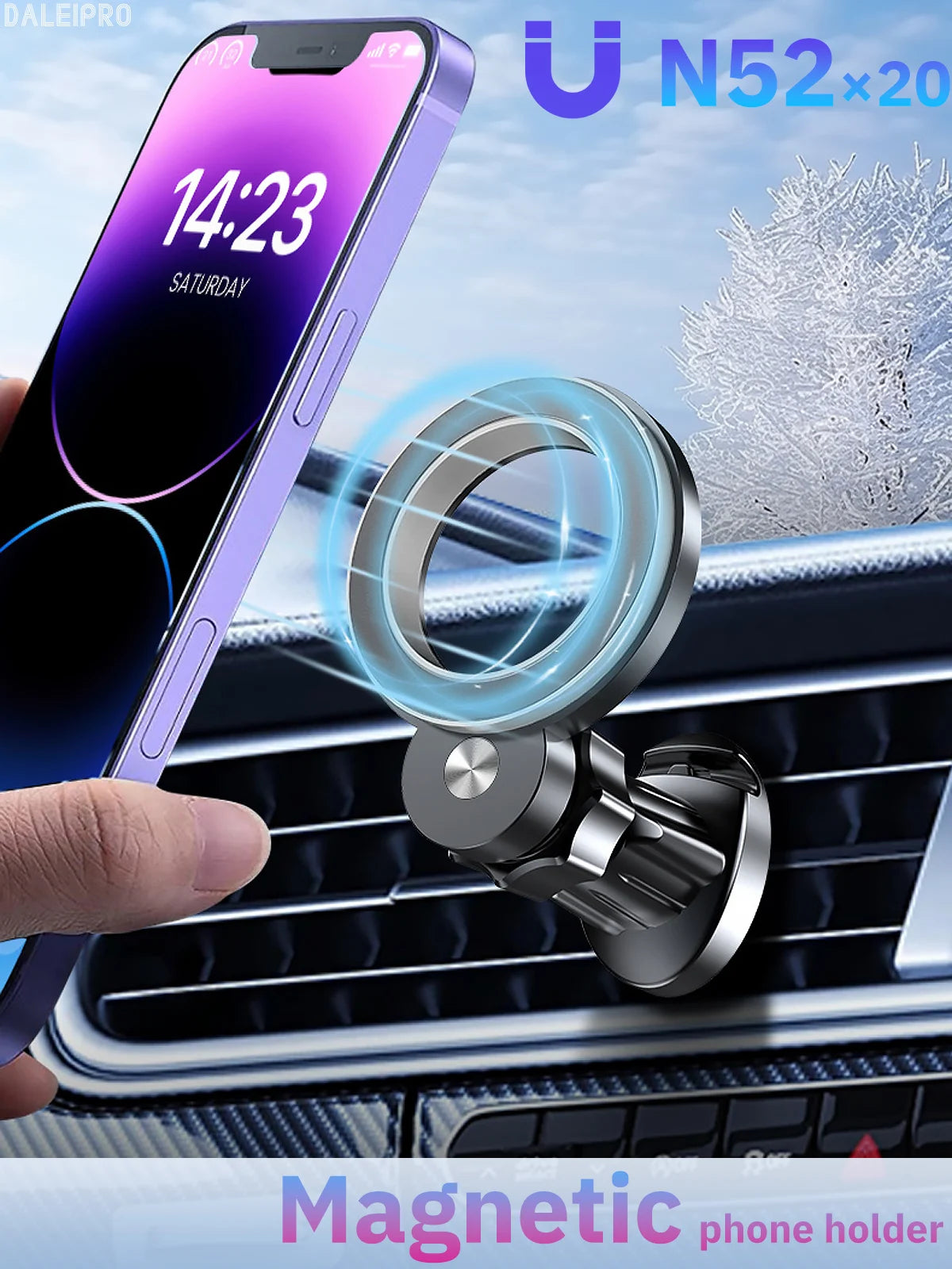 For Volvo EX30 2024 2025 Special Magnetic Phone Holder Screen Border Fixed Adjustable Metal Phone Holder RHD LHD Accessories