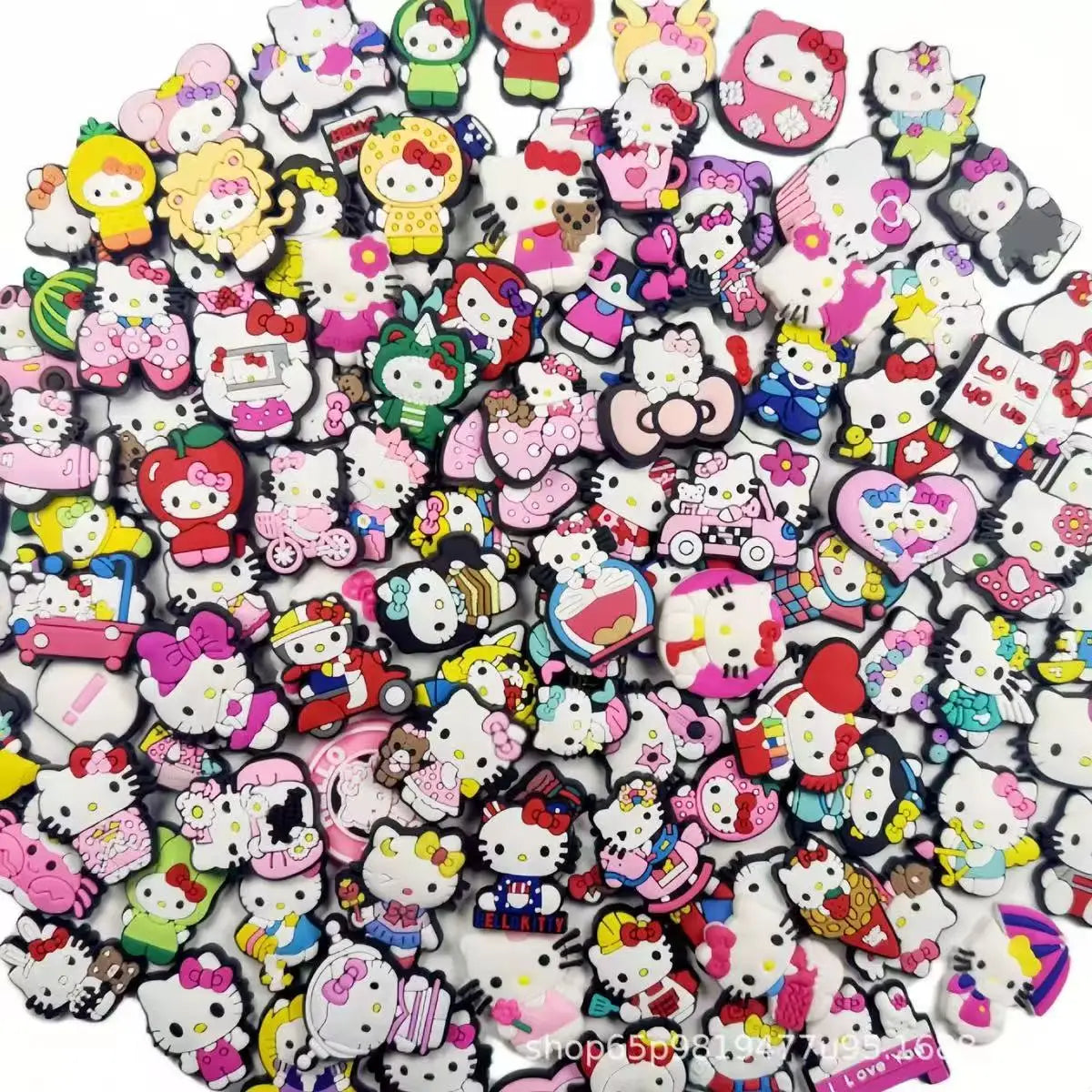 Mesuca Mixed Random Sanrio Hello KT 20-100 Shoe Charms For Sandals,Shoe Decoration Accessories Shoe Pins Great Gift For Men Wom
