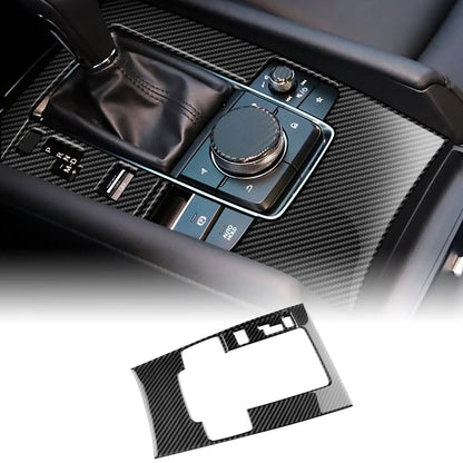 For Mazda 3 Axela BP 2019 2020 2021 2022 2023 2024 2025 Real Soft Carbon Fiber Sticker Automatic AT Car Gear Shift Panel Trim