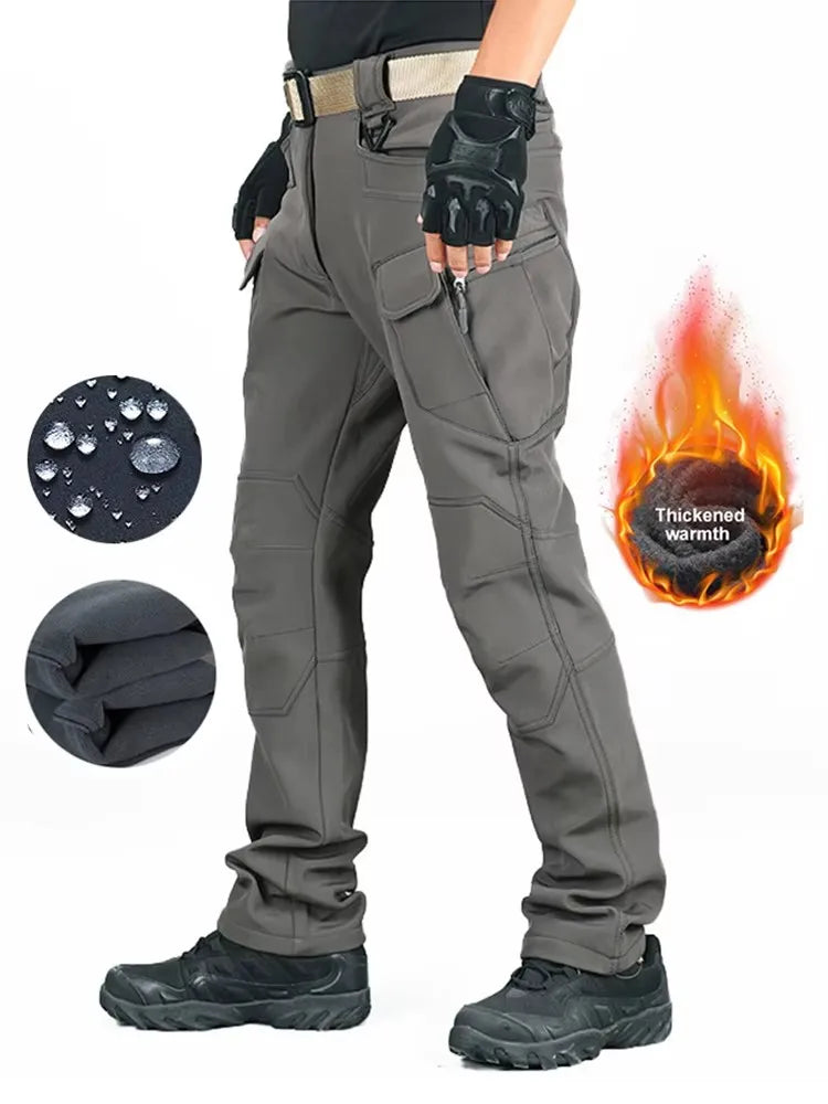 Men Winter  Waterproof And Warm Pants, Rock Climbing, Cycling, Sports, Camping, Hiking, Fishing, Combat, Casual Pants
