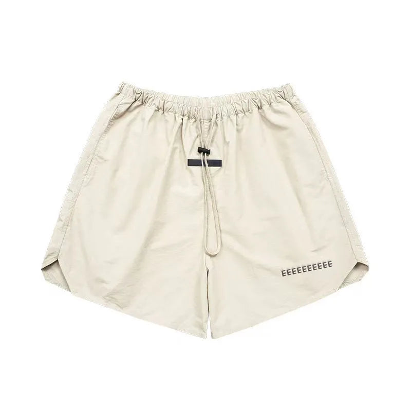 FW21 Classic Men's Nylon Shorts Fashion Design 3M Reflective Letter Shorts High Street Loose Lightweight Beach Five-point Pants