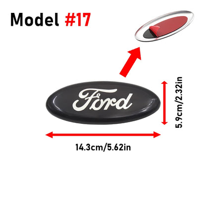 Car Logo Badge Front Rear Grille Hood Bonnet Trunk Emblem Stickers For Ford Focus Mondeo Edge Ecosport Ranger Fiesta Fusion Kuga