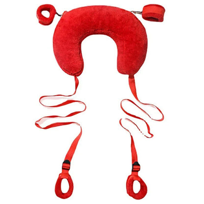 SM Astraddle Pillow, Restrain Sex Toy, Sex Toy Set (Complimentary Mouth Ball and Plush Eye Mask)