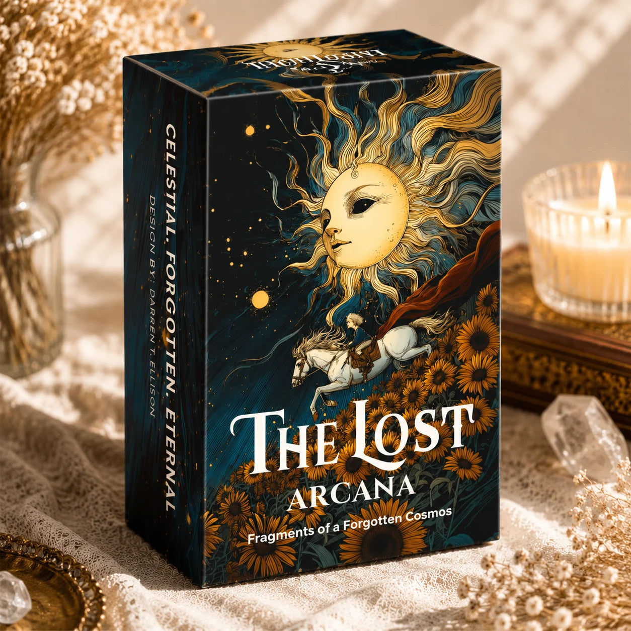 78 Cards, 13x8 Cm, The Lost Arcana Tarot Deck, Celestial Symbols, Ancient Powers, Sacred Mystery Card Game, Paper Manual