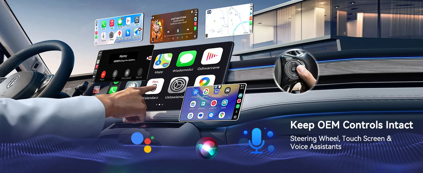 2 in 1 carplay Dongle（Type-C）,Wireless CarPlay Apapter USB C / Android Auto USB C For Converts Wired to Wireless Plug & Play